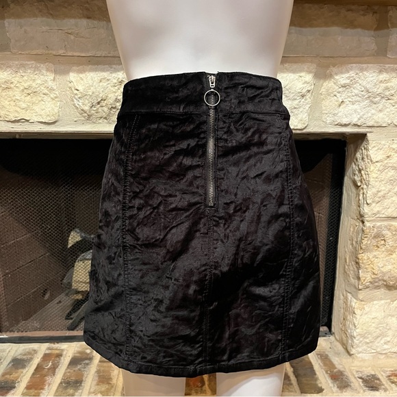 Free People Black Velvet Retro Mini Skirt - Picture 8 of 13